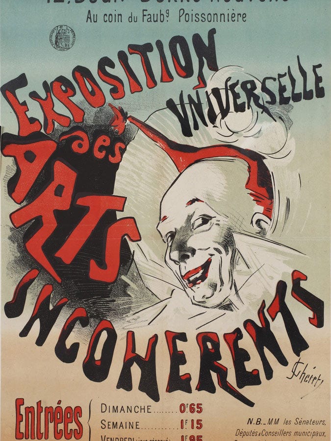 Poster For Exposition Universelle Des Arts Incoherents (Universal Exhibition Of The Incoherent Arts) By Jules Cheret Fine Art Print