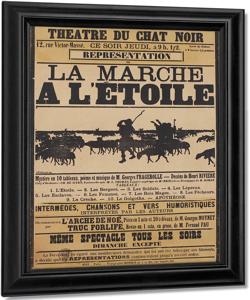 Poster For The Shadow Play La Marche A L'etoile (The Procession To The Star) By Henri Riviere Fine Art Print