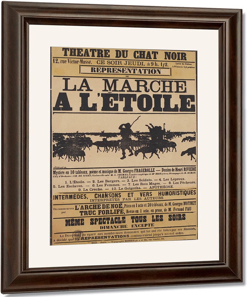 Poster For The Shadow Play La Marche A L'etoile (The Procession To The Star) By Henri Riviere Fine Art Print