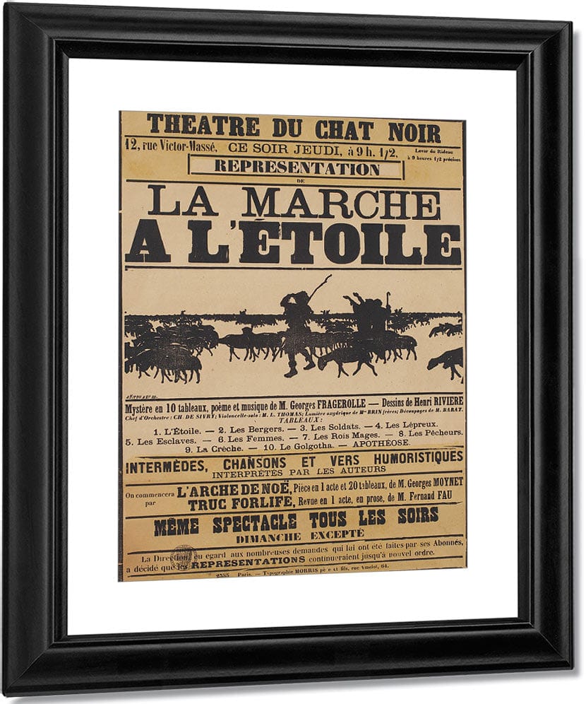 Poster For The Shadow Play La Marche A L'etoile (The Procession To The Star) By Henri Riviere Fine Art Print