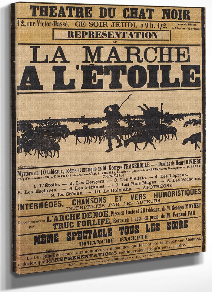 Poster For The Shadow Play La Marche A L'etoile (The Procession To The Star) By Henri Riviere Fine Art Print