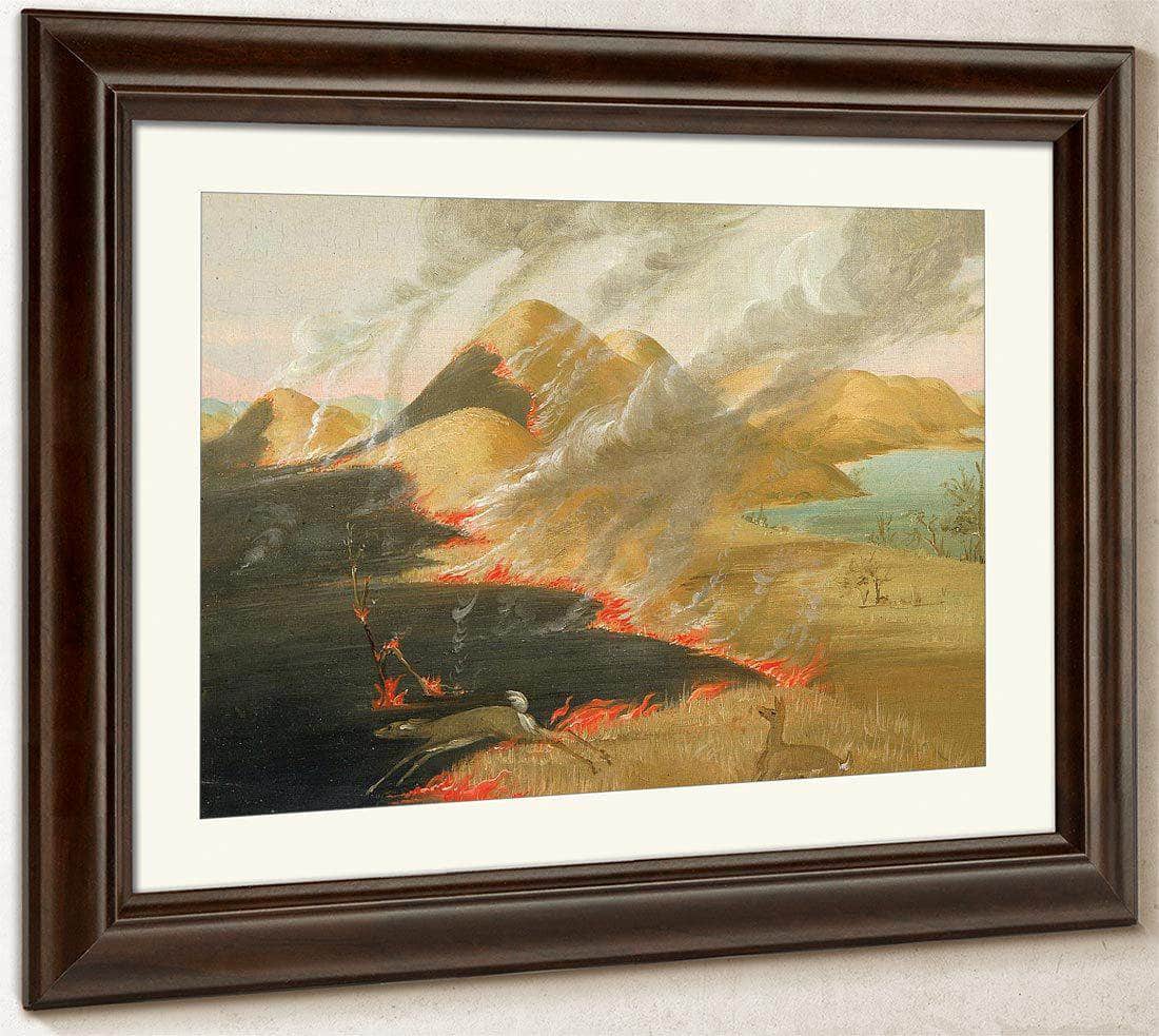 Prairie Bluffs Burning By George Catlin Fine Art Print