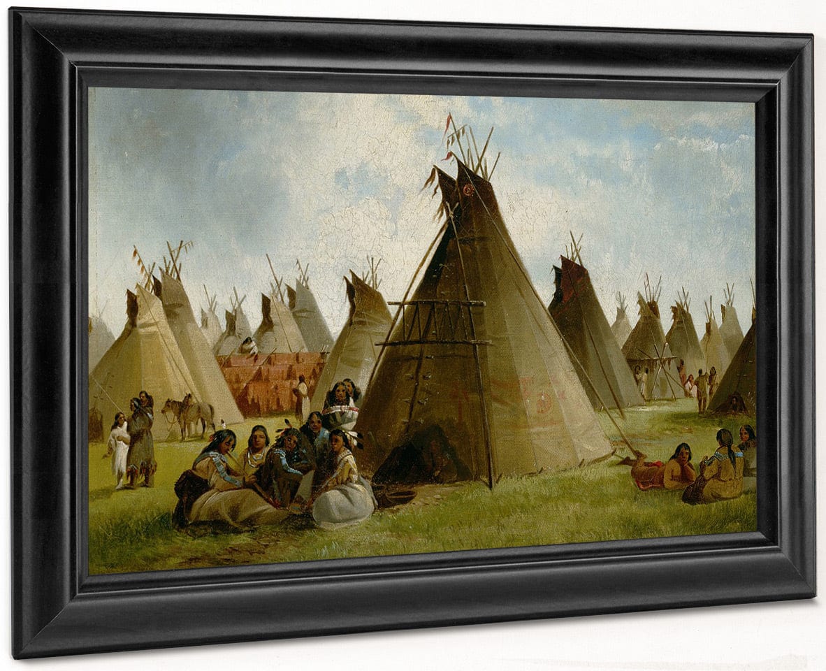 Prairie Indian Encampment By John Mix Stanley Fine Art Print