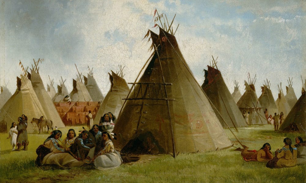 Prairie Indian Encampment By John Mix Stanley Fine Art Print