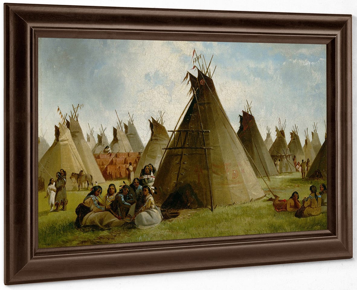 Prairie Indian Encampment By John Mix Stanley Fine Art Print