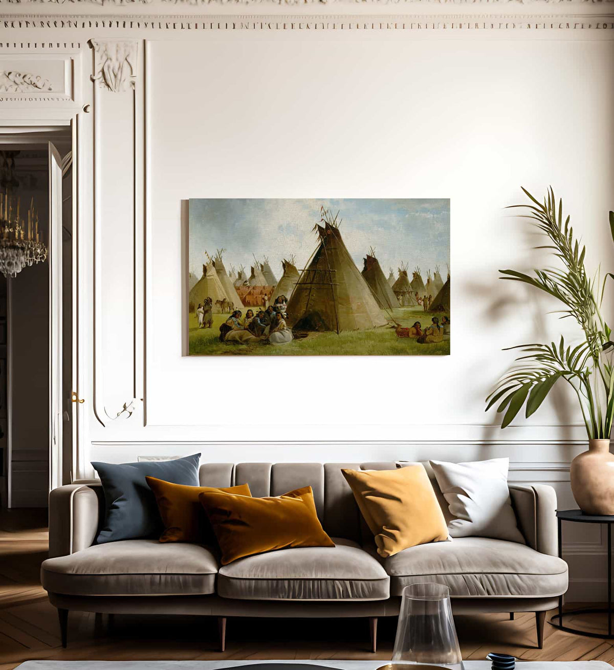 Prairie Indian Encampment By John Mix Stanley Fine Art Print