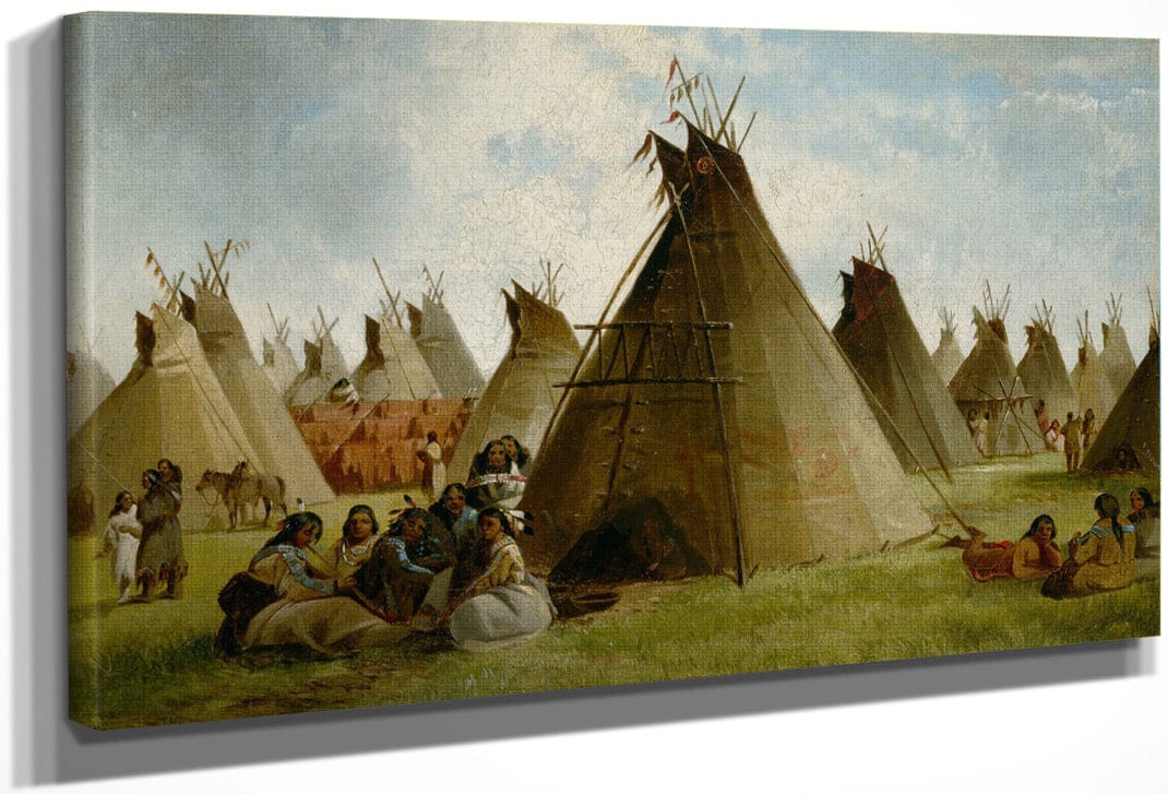 Prairie Indian Encampment By John Mix Stanley Fine Art Print