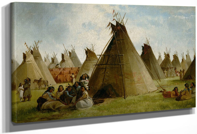 Prairie Indian Encampment By John Mix Stanley Fine Art Print