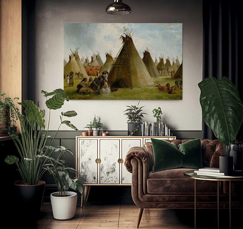 Prairie Indian Encampment By John Mix Stanley Fine Art Print