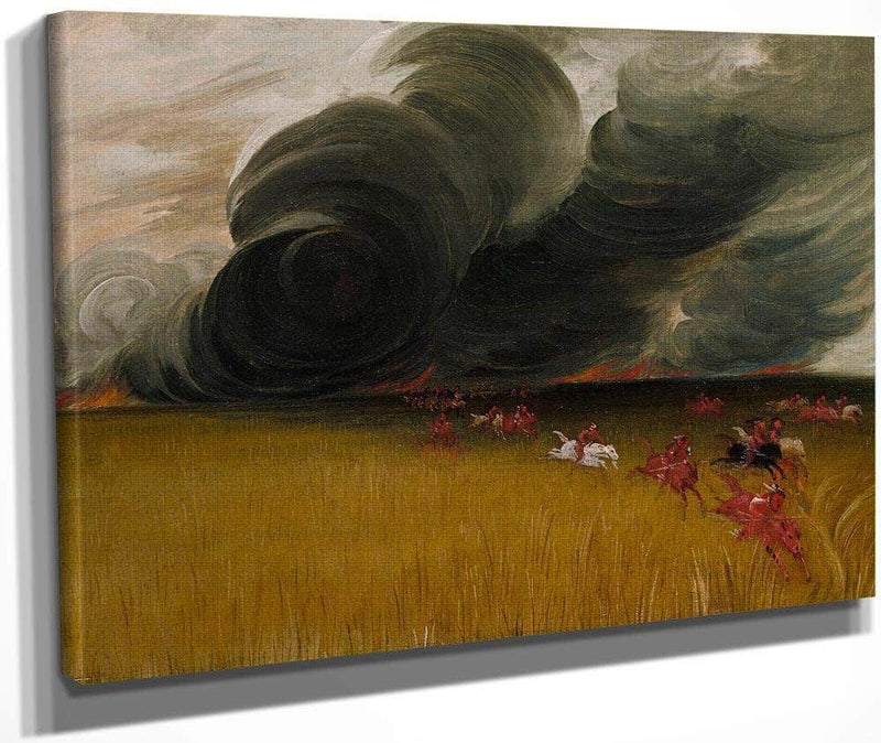 Prairie Meadows Burning By George Catlin Fine Art Print