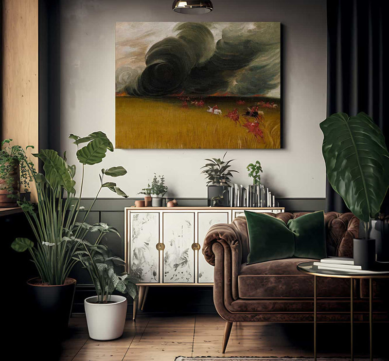 Prairie Meadows Burning By George Catlin Fine Art Print