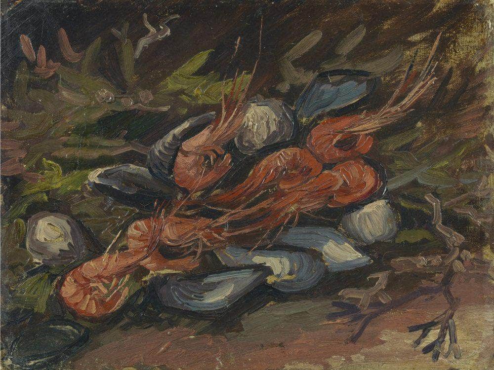 Prawns And Mussels By Vincent Van Gogh Fine Art Print