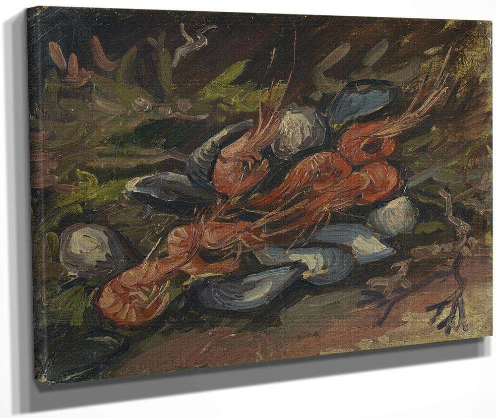 Prawns And Mussels By Vincent Van Gogh Fine Art Print