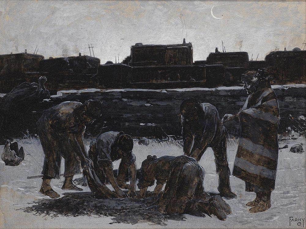 Prayer For A Spring Corn Planting Ceremony By Henry F. Farny Fine Art Print