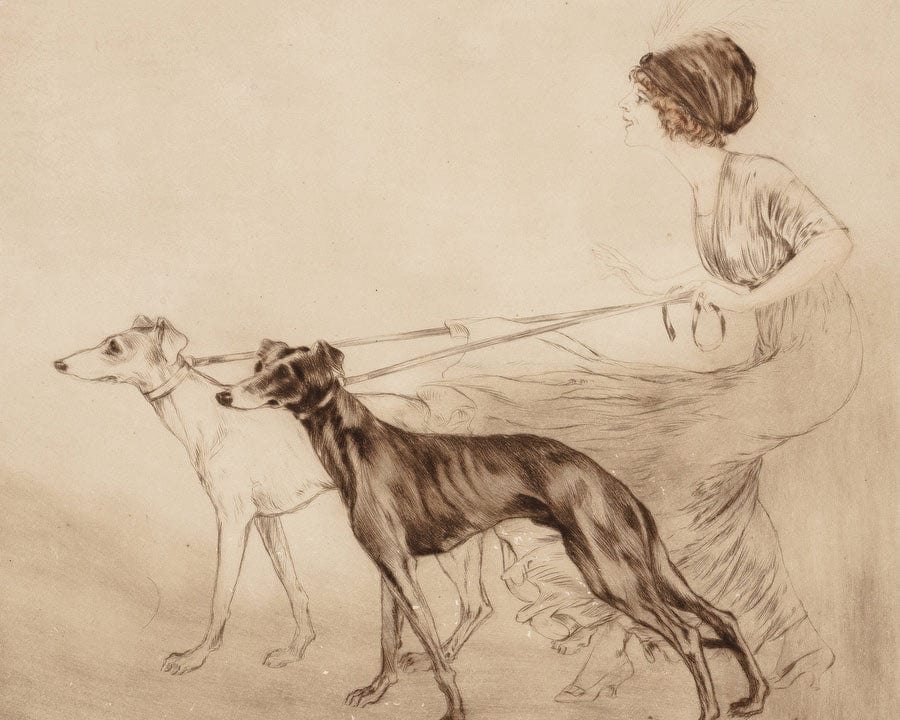 Premier Coursing 1913 By Louis Icart Fine Art Print