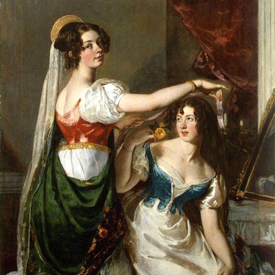 Preparing For A Fancy Dress Ball(Also Known As Portrait Of Charlotte And Mary Williams Wynn) By William Etty Fine Art Print