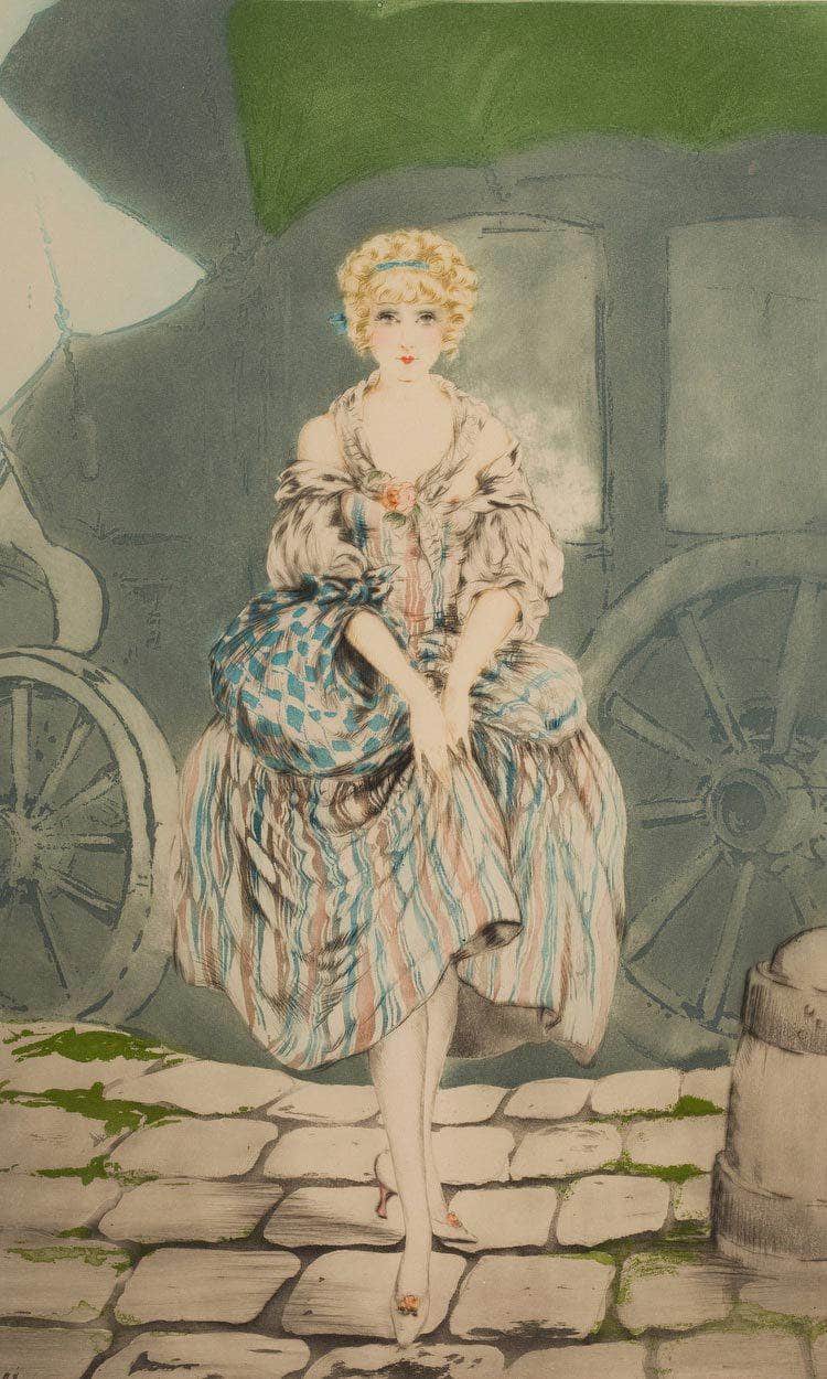 Pretty Lady By Louis Icart Fine Art Print