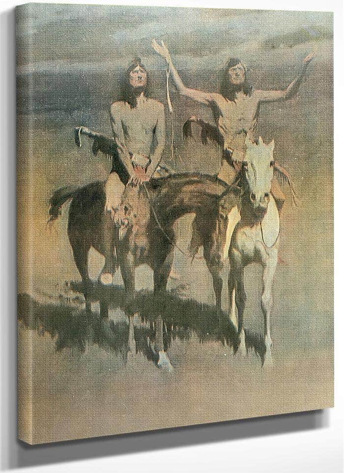 Pretty Mother Of The Night White Otter Is No Longer A Boy By Frederic Remington Fine Art Print