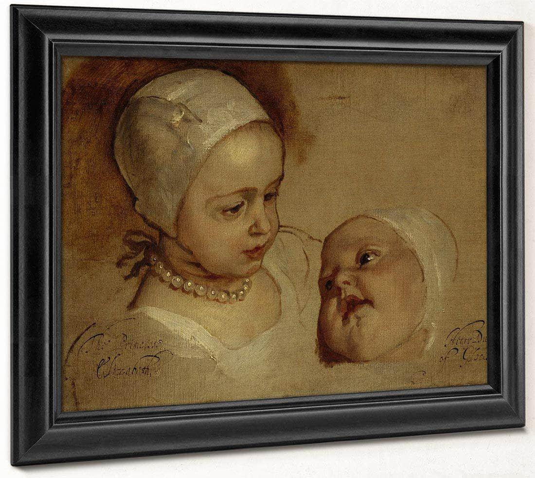 Princess Elizabeth 1635   1650 And Princess Anne 1637   1640. Daughters Of Charles I By Anthony Van Dyck Fine Art Print