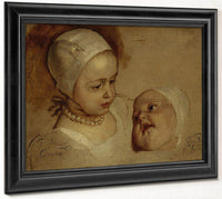 Princess Elizabeth 1635   1650 And Princess Anne 1637   1640. Daughters Of Charles I By Anthony Van Dyck Fine Art Print