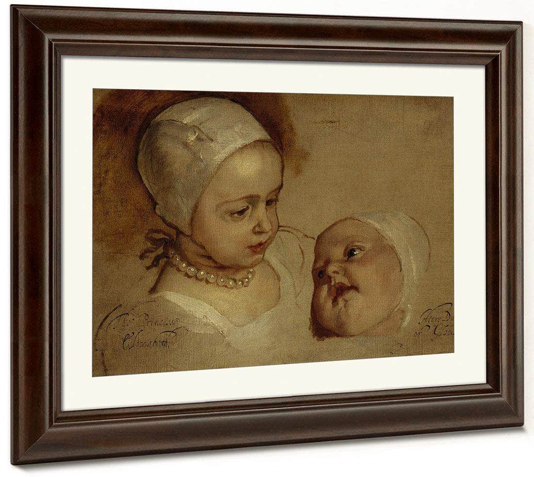 Princess Elizabeth 1635   1650 And Princess Anne 1637   1640. Daughters Of Charles I By Anthony Van Dyck Fine Art Print