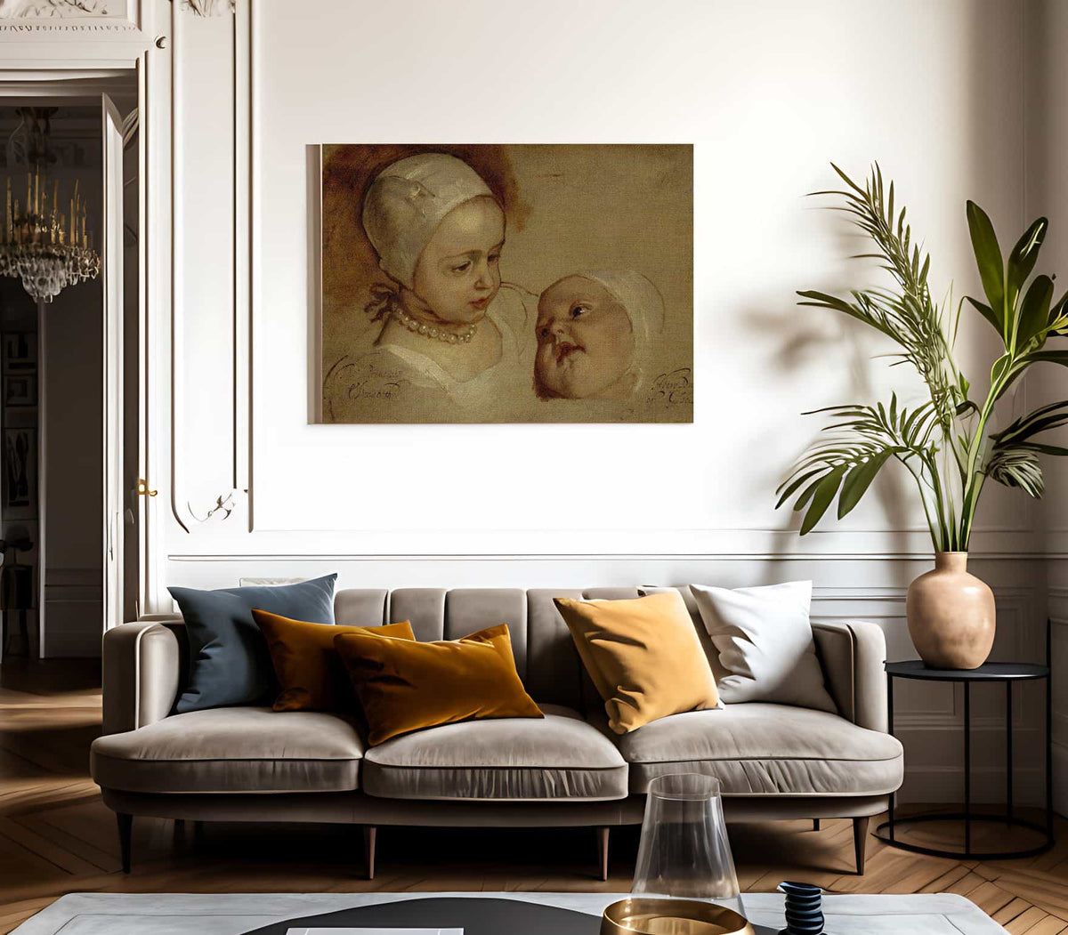 Princess Elizabeth 1635   1650 And Princess Anne 1637   1640. Daughters Of Charles I By Anthony Van Dyck Fine Art Print
