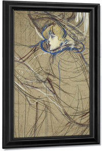 Profile Of Woman  Jane Avril By Henri Marie Raymond De Toulouse Lautrec Monfa Fine Art Print