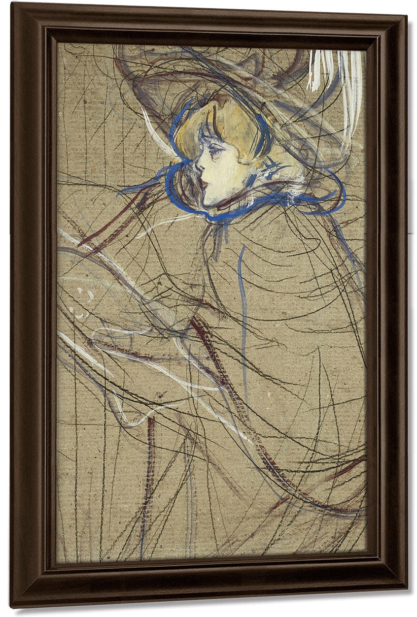 Profile Of Woman  Jane Avril By Henri Marie Raymond De Toulouse Lautrec Monfa Fine Art Print