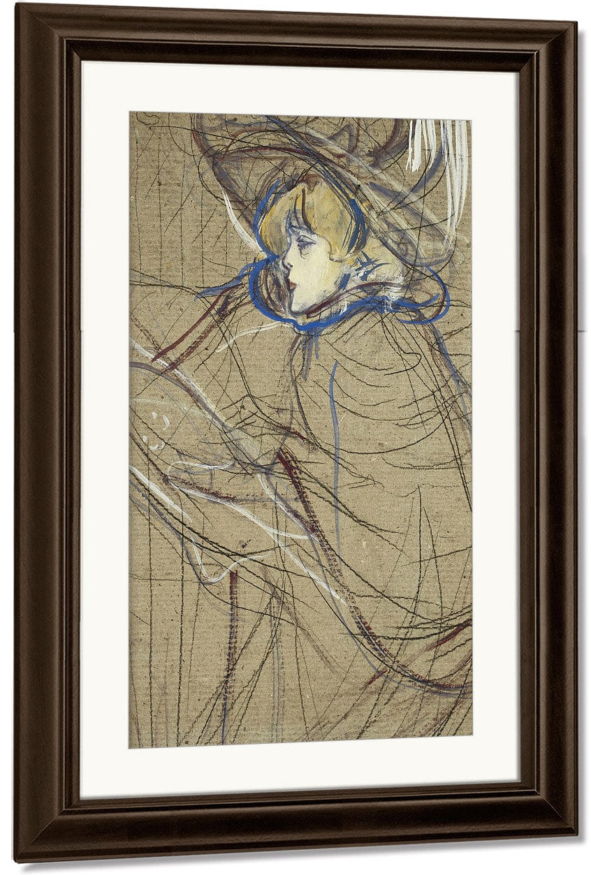 Profile Of Woman  Jane Avril By Henri Marie Raymond De Toulouse Lautrec Monfa Fine Art Print