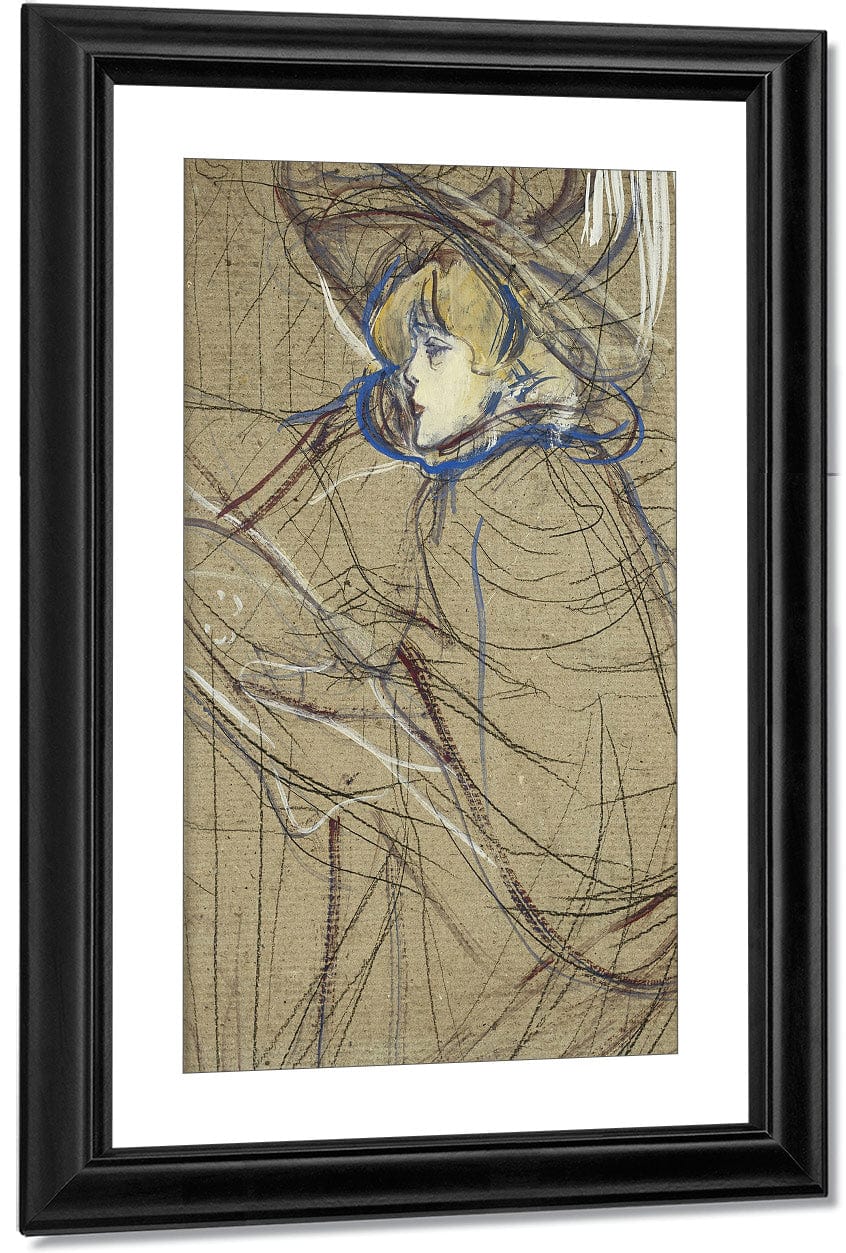 Profile Of Woman  Jane Avril By Henri Marie Raymond De Toulouse Lautrec Monfa Fine Art Print