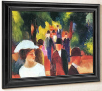 Promenade (With Half Lenght Of Girl In White) By August Macke Fine Art Print