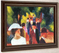 Promenade (With Half Lenght Of Girl In White) By August Macke Fine Art Print