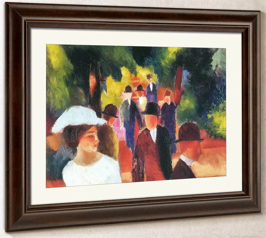 Promenade (With Half Lenght Of Girl In White) By August Macke Fine Art Print