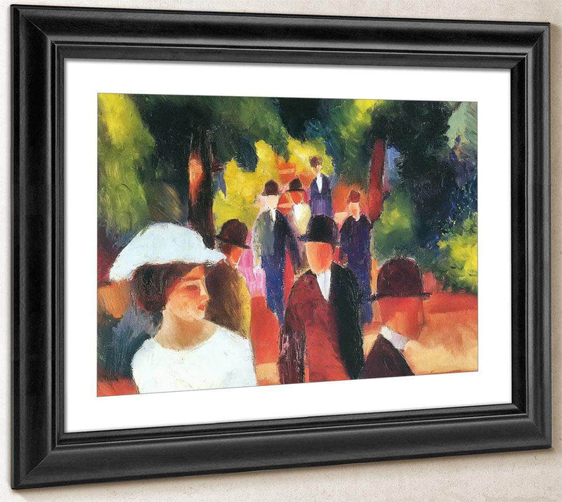 Promenade (With Half Lenght Of Girl In White) By August Macke Fine Art Print