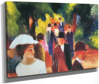 Promenade (With Half Lenght Of Girl In White) By August Macke Fine Art Print