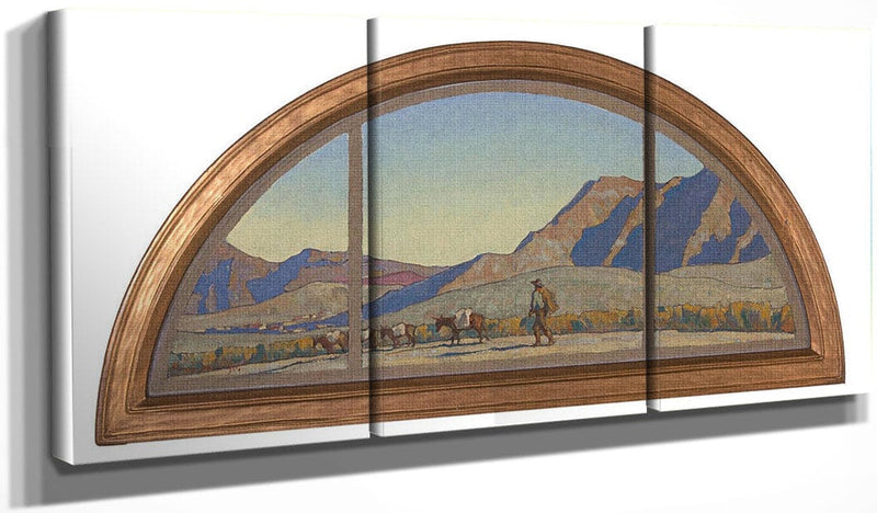 Prospector 1921; Cattle Herd 1921; Prospector With Mules 1921 (Group Of Three) By Maynard Dixon Fine Art Print