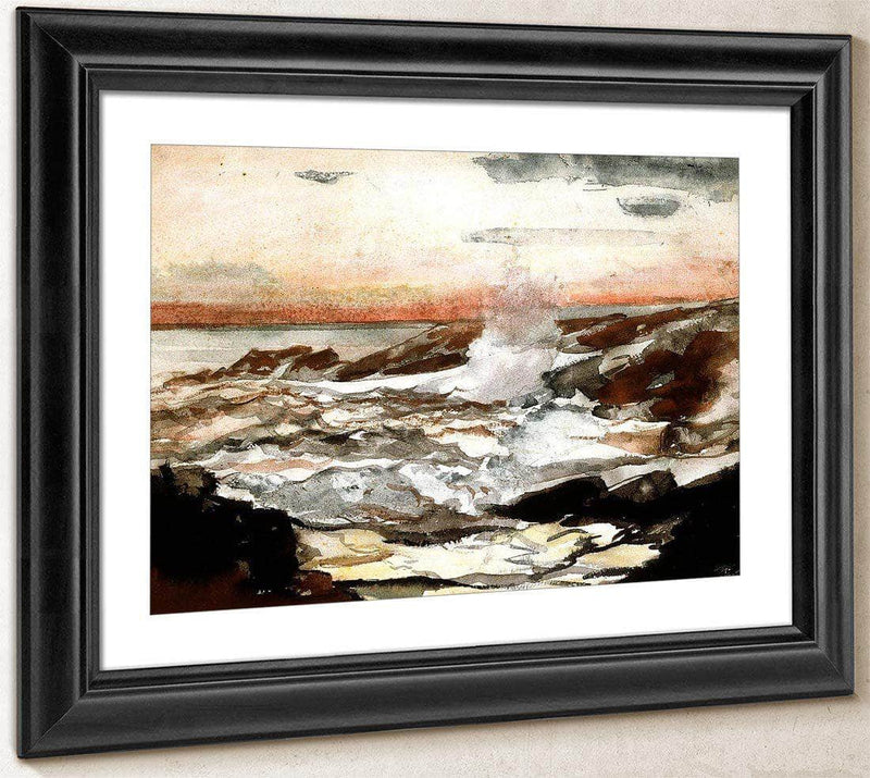 Prout's Neck Surf On Rocks By Winslow Homer Fine Art Print