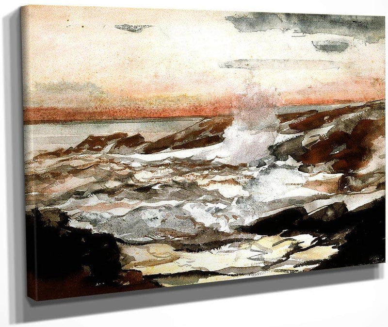 Prout's Neck Surf On Rocks By Winslow Homer Fine Art Print