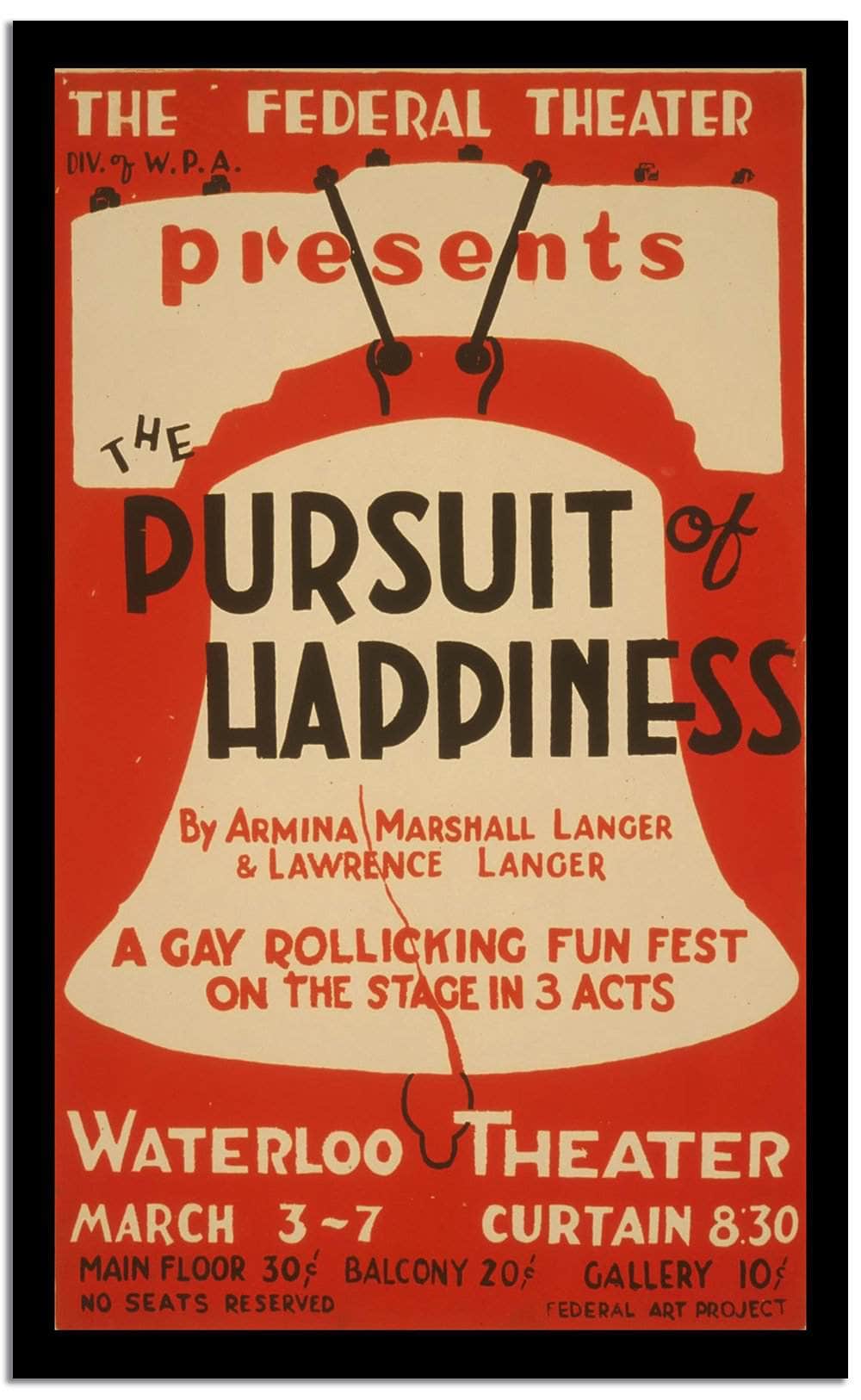 Pursuit Of Happiness  Vintage Poster Fine Art Print