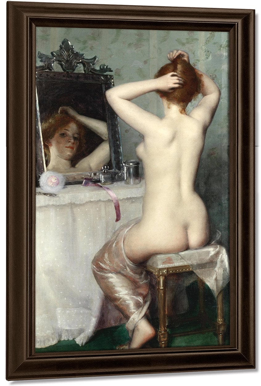 Putting Up Her Hair By Lucy Lee Robbins Fine Art Print