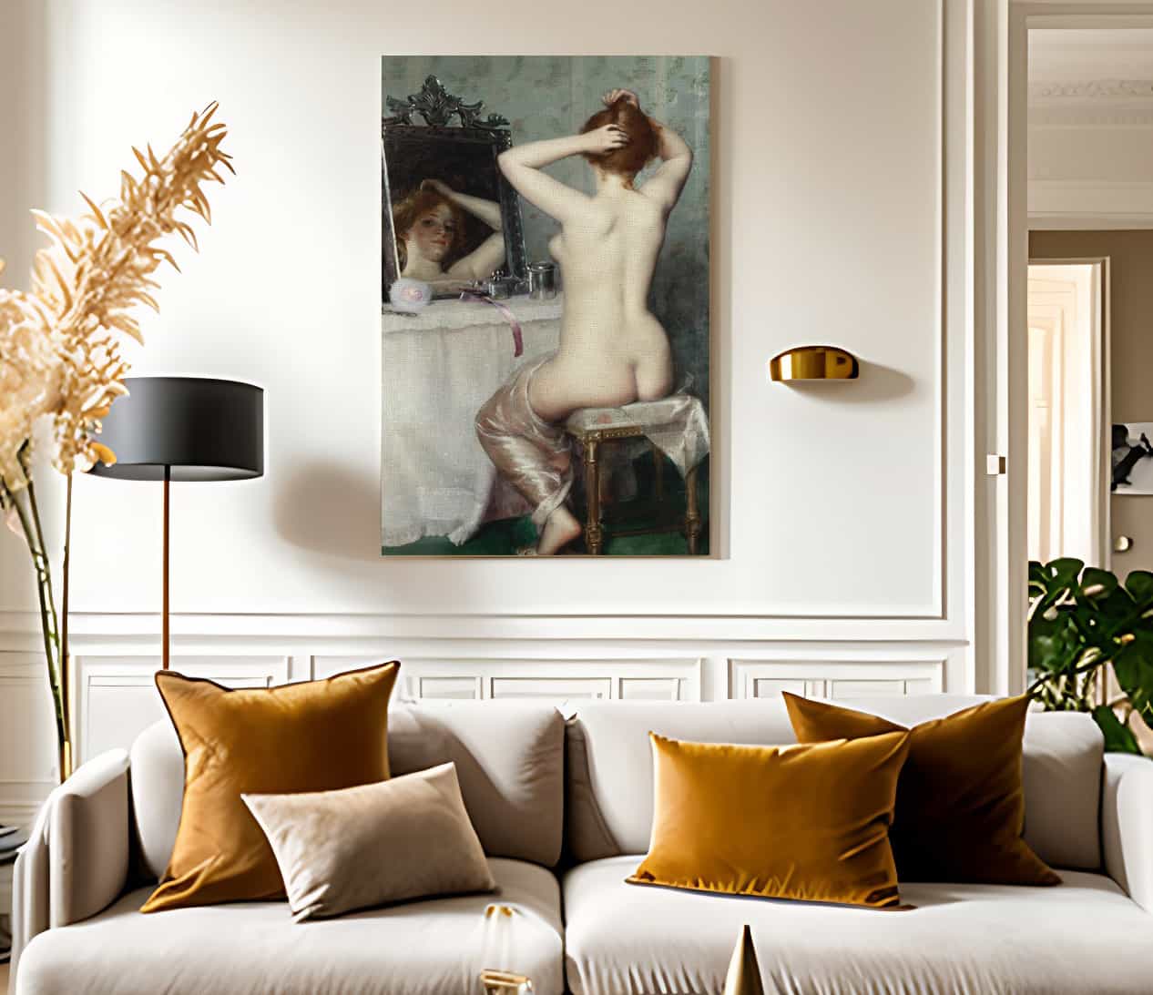 Putting Up Her Hair By Lucy Lee Robbins Fine Art Print