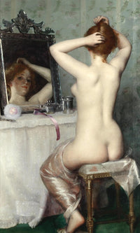 Putting Up Her Hair By Lucy Lee Robbins Fine Art Print