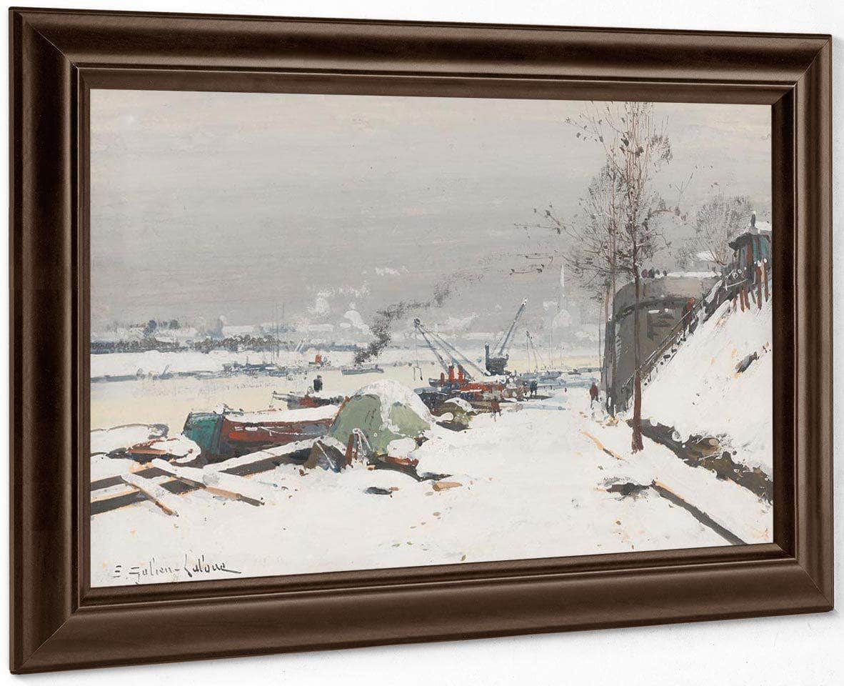 Quai De Bercy Sous La Neige By Eugene Galien Laloue Fine Art Print