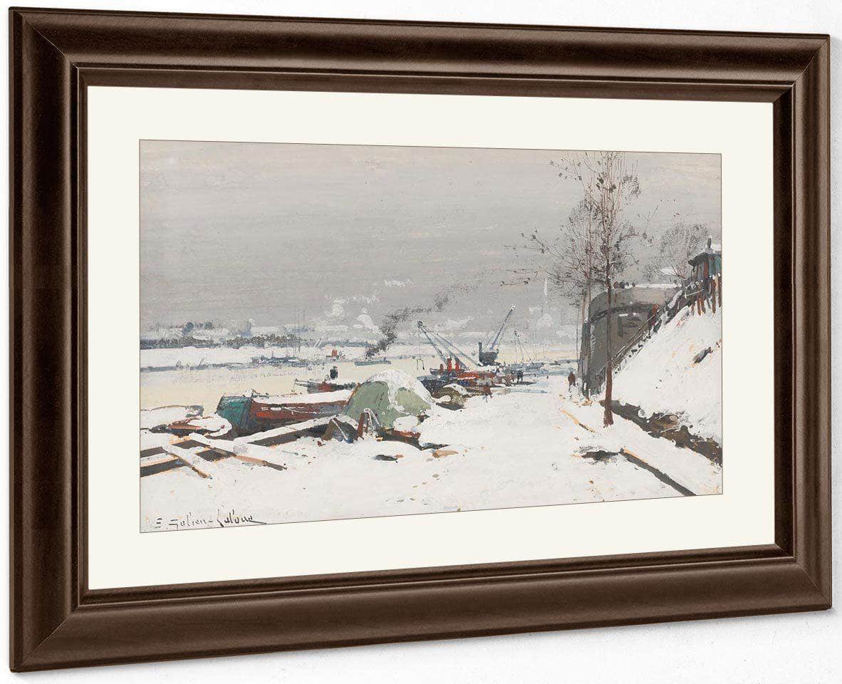 Quai De Bercy Sous La Neige By Eugene Galien Laloue Fine Art Print
