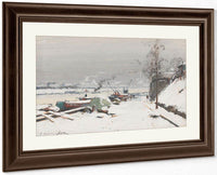 Quai De Bercy Sous La Neige By Eugene Galien Laloue Fine Art Print