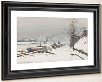 Quai De Bercy Sous La Neige By Eugene Galien Laloue Fine Art Print