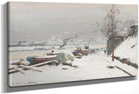 Quai De Bercy Sous La Neige By Eugene Galien Laloue Fine Art Print