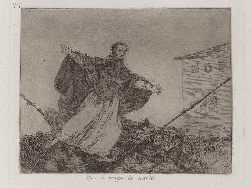 Que Se Rompe La Cuerda (May The Cord Break) Plate 77 From Los Desastres De La Guerra (The Disasters Of War) By Francisco De Goya Fine Art Print
