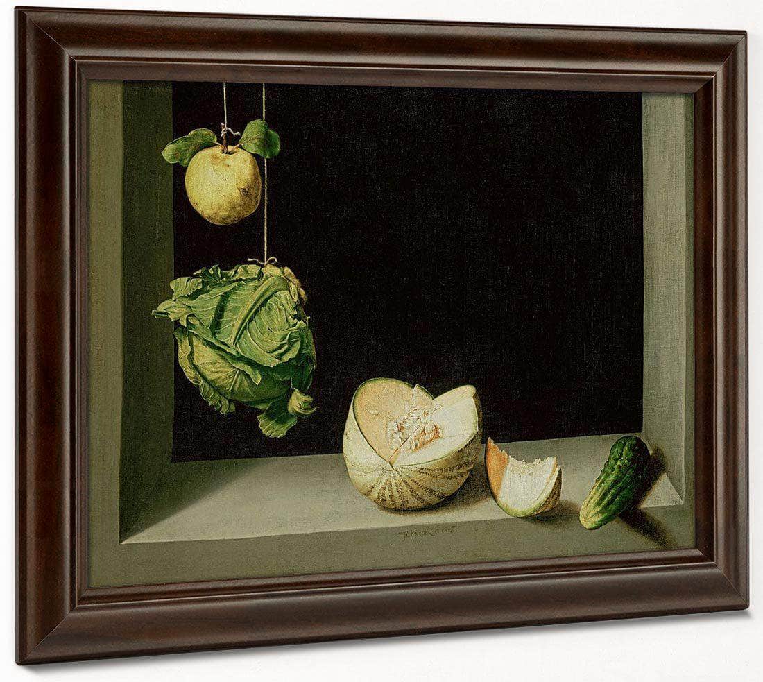 Quince Cabbage Melon And Cucumber By Juan Sanchez Cotan Fine Art Print