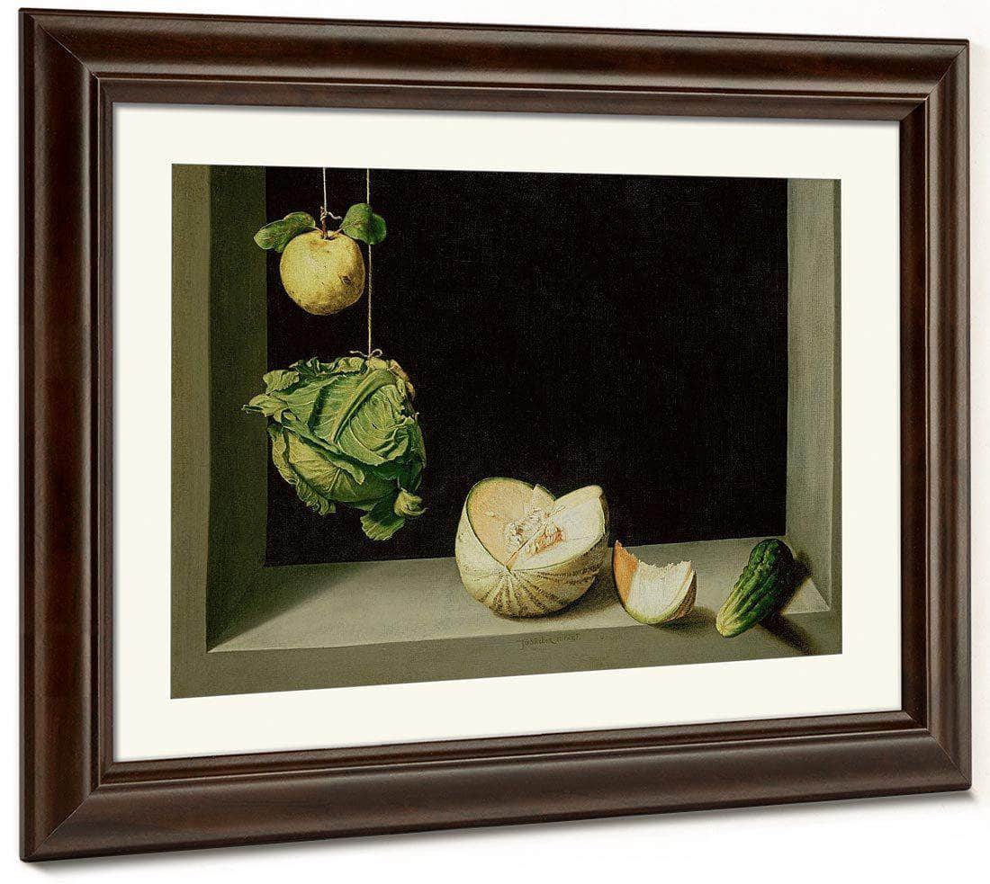 Quince Cabbage Melon And Cucumber By Juan Sanchez Cotan Fine Art Print